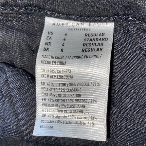 American Eagle Ne(x)t Level Ripped Hi-Rise Jegging Black Wash - Picture 13 of 13